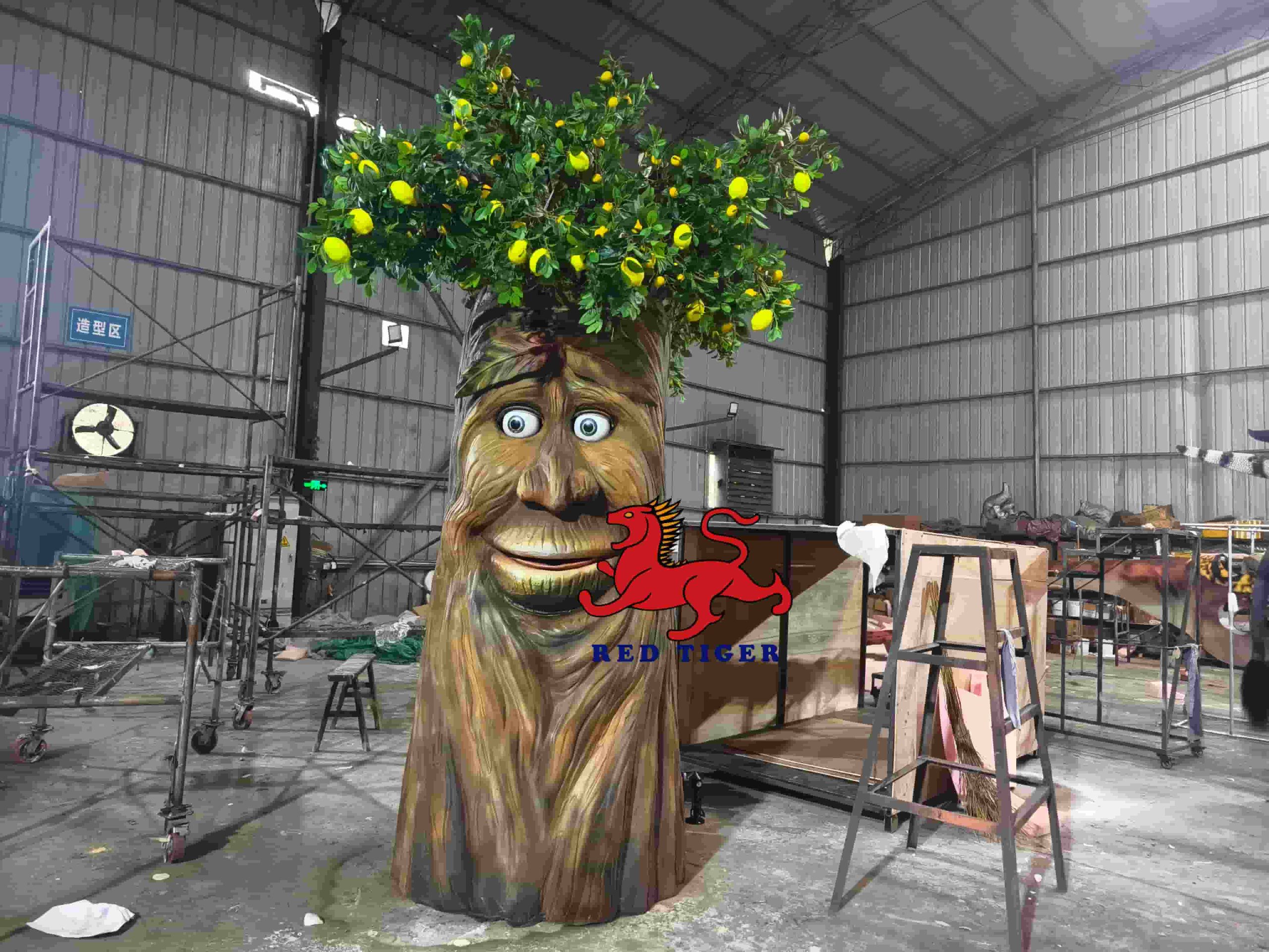 Animatronic Talking Lemon Tree for Sale Interactive Speaking Tree Model for Theme Park Mall Decoration