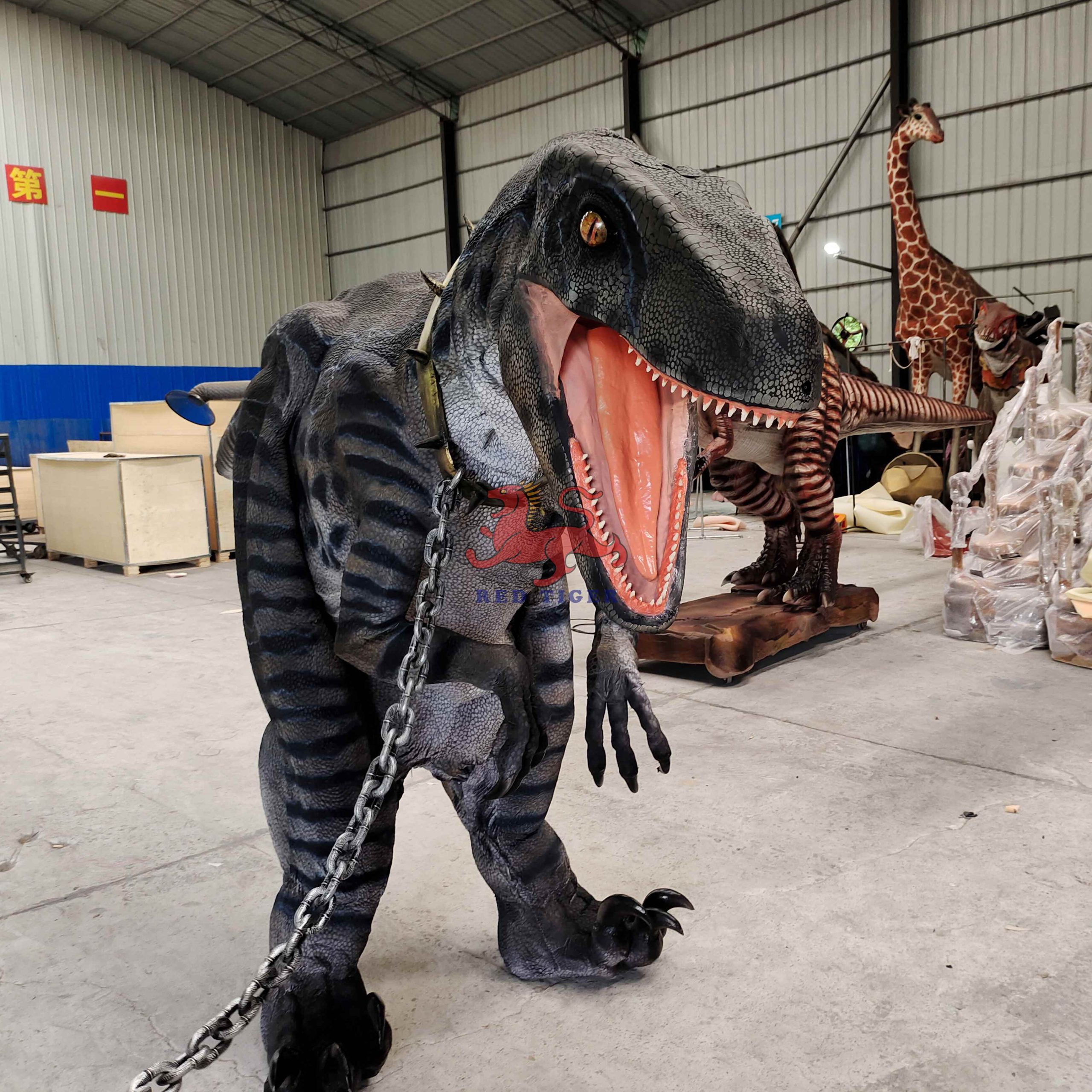 Hidden Legs High Quality Realistic Walking Velociraptor Dinosaur Costume