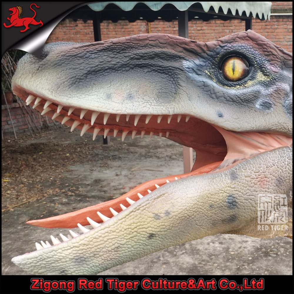 Amusement Life Size Realistic Animatronic Hide Legs Velociraptor Dinosaur Costumes