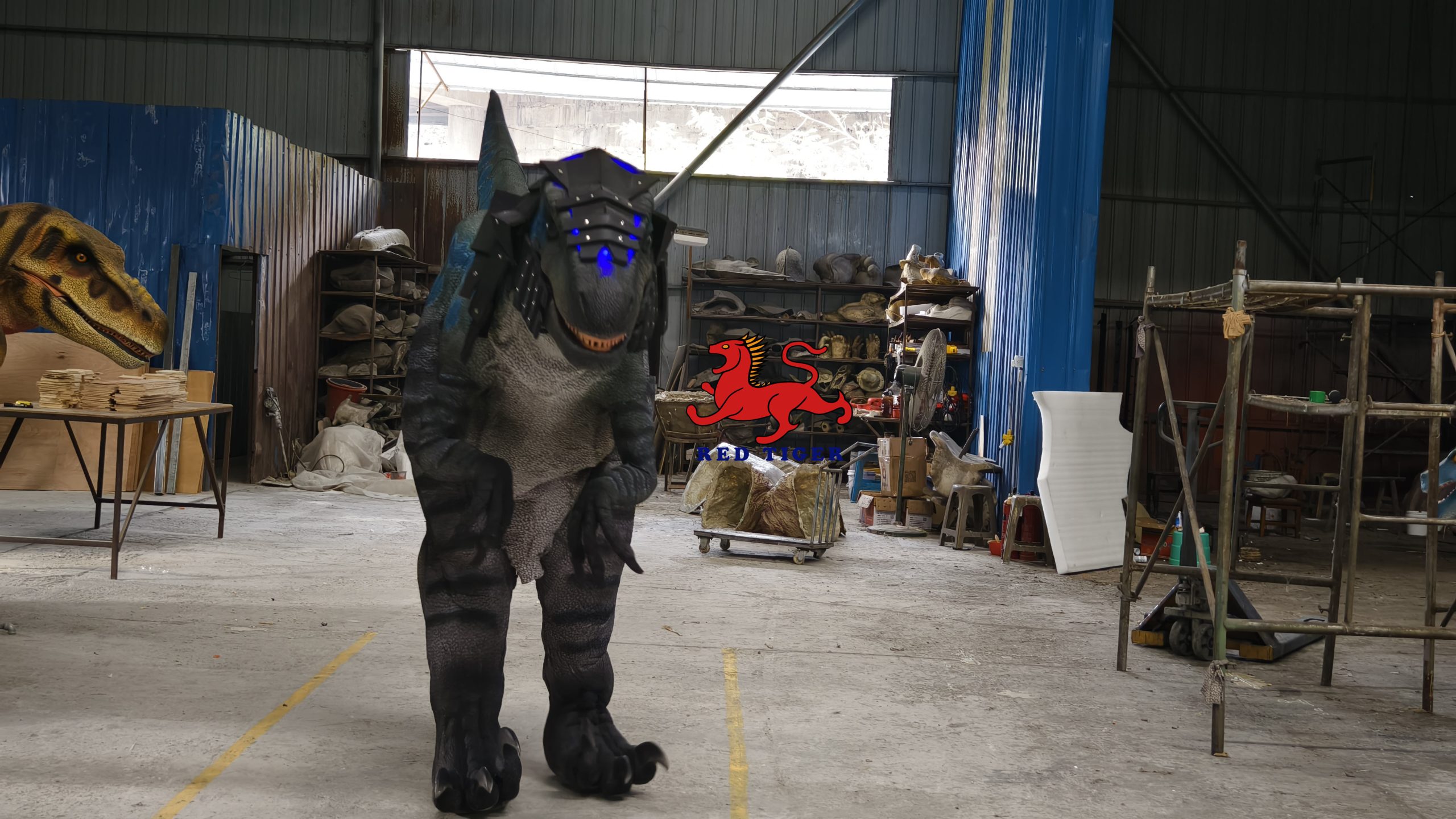 Cool Armored Velociraptor Costume for Jurassic Live Show