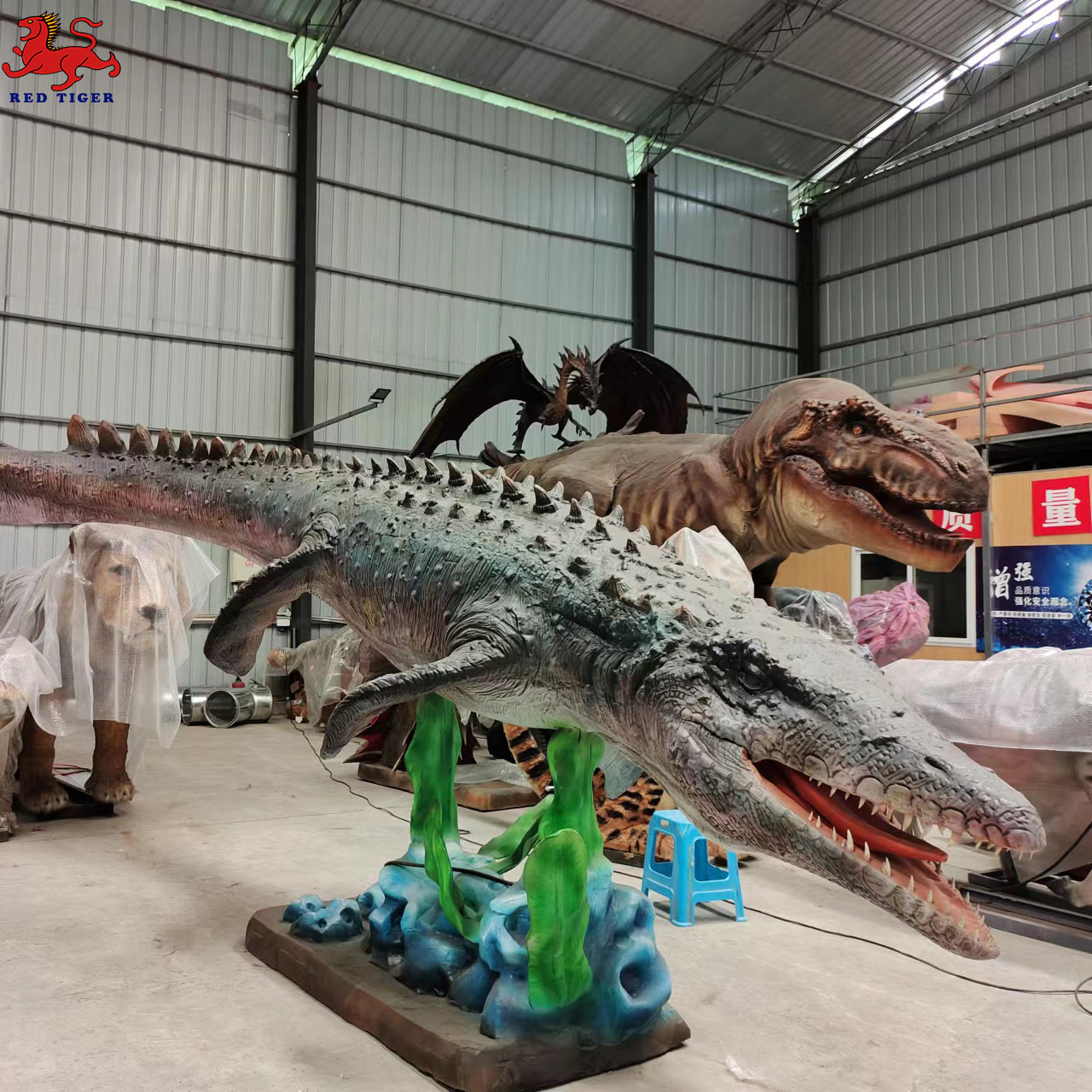 Red Tiger Theme Park Big Size Artificial Marine Animals for Sale
