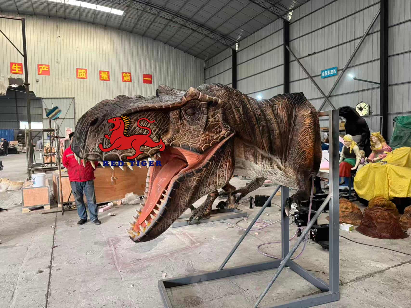 Electric T-Rex Head Model | Animatronic Dinosaur Head for Theme Parks & Exhibitions